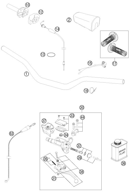 Náhled schématu HANDLEBAR, CONTROLS