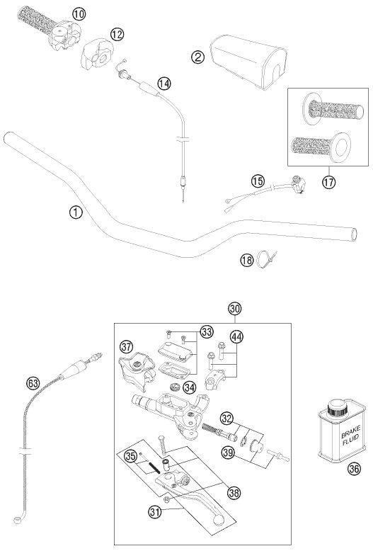 Náhled schématu HANDLEBAR, CONTROLS