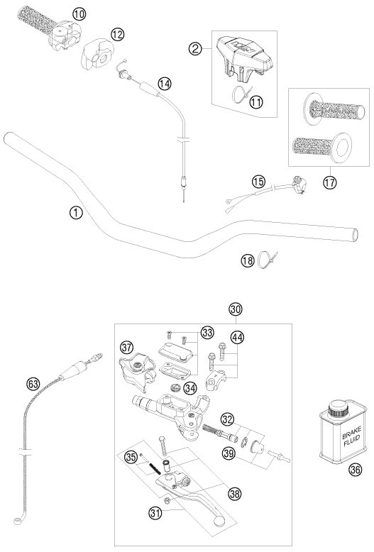 Náhled schématu HANDLEBAR, CONTROLS