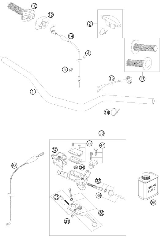 Náhled schématu HANDLEBAR, CONTROLS