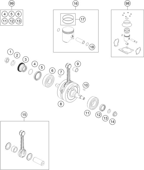 Náhled schématu CRANKSHAFT, PISTON
