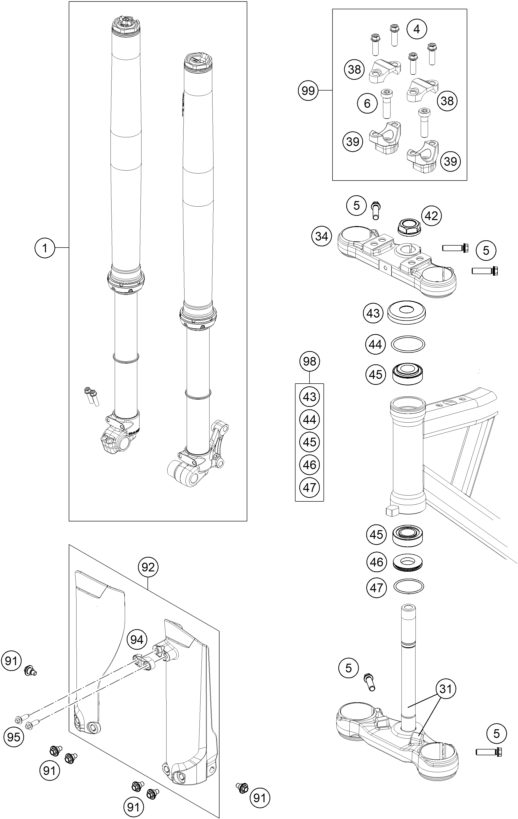 Náhled schématu FRONT FORK, TRIPLE CLAMP