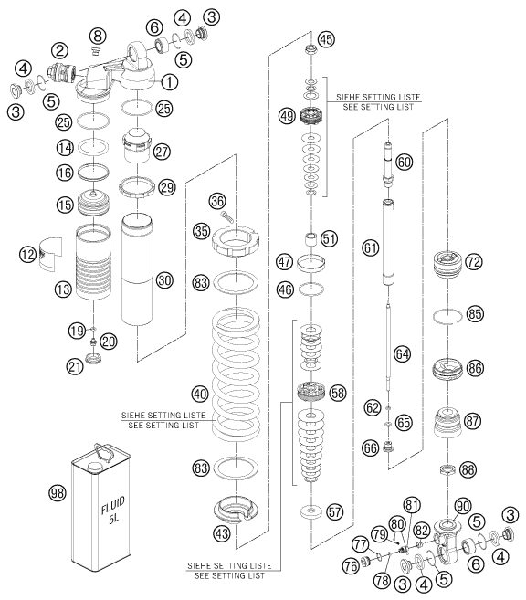 Náhled schématu SHOCK ABSORBER DISASSEMBLED