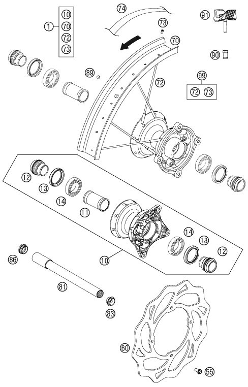 Náhled schématu FRONT WHEEL