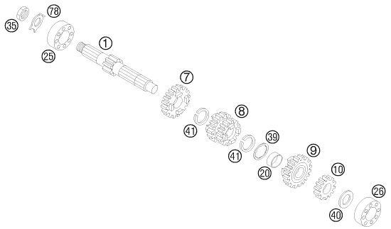 Náhled schématu TRANSMISSION I - MAIN SHAFT