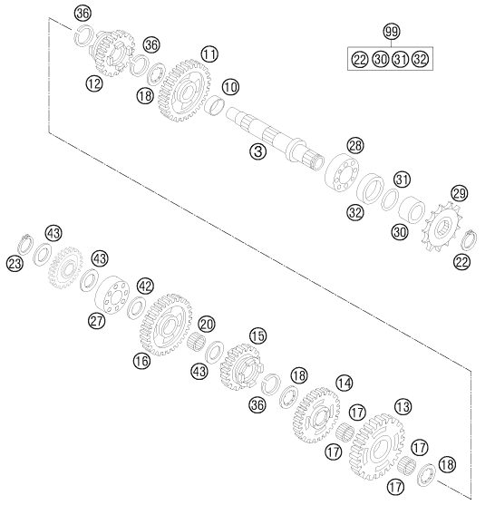 Náhled schématu TRANSMISSION II - COUNTERSHAFT