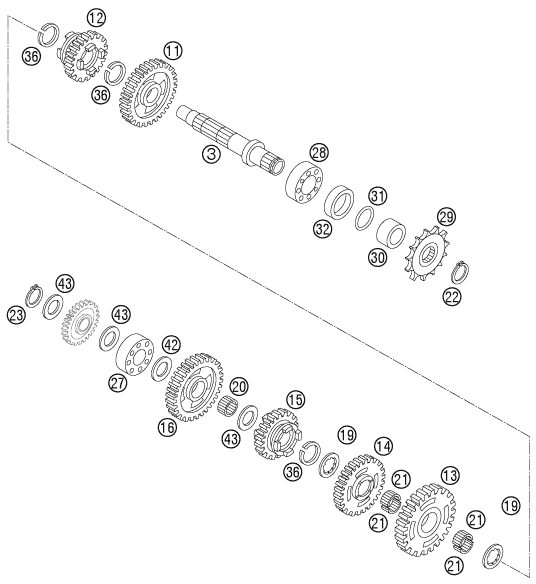 Náhled schématu TRANSMISSION II - COUNTERSHAFT