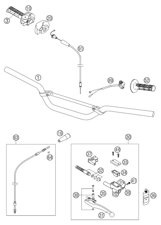 Náhled schématu HANDLEBAR, CONTROLS