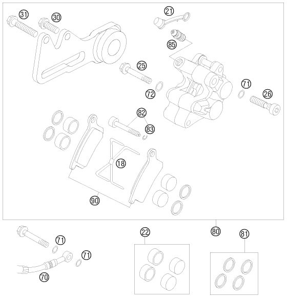 Náhled schématu REAR BRAKE CALIPER