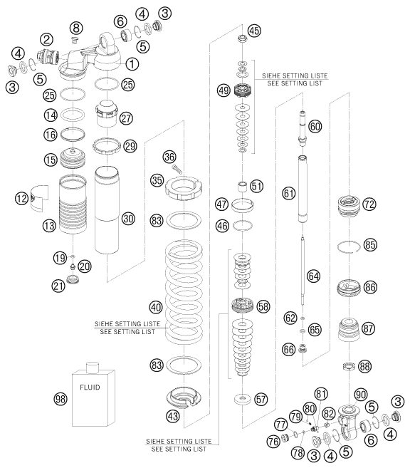 Náhled schématu SHOCK ABSORBER DISASSEMBLED