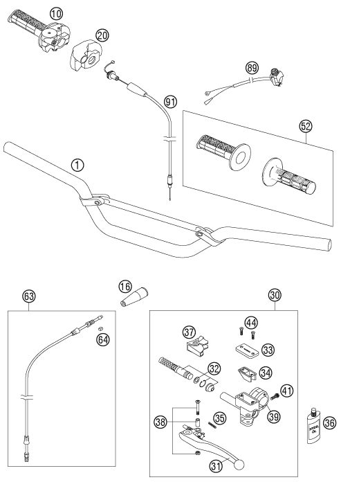 Náhled schématu HANDLEBAR, CONTROLS