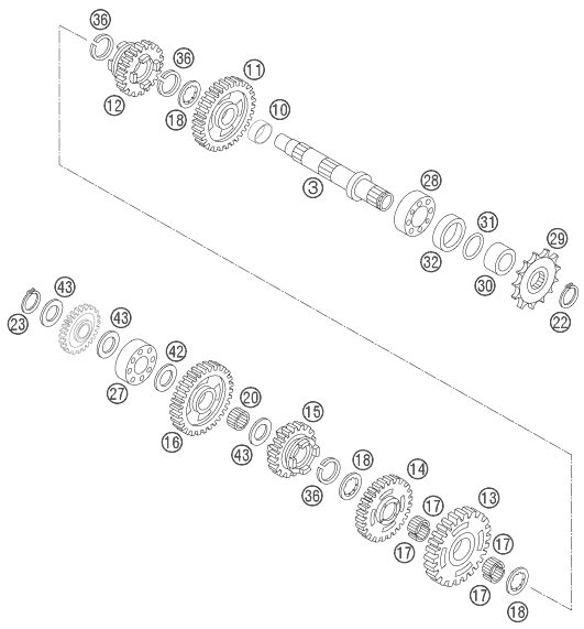Náhled schématu TRANSMISSION II - COUNTERSHAFT