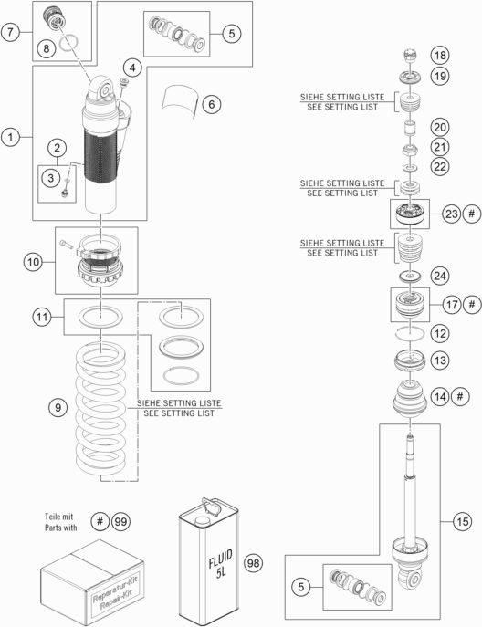 Náhled schématu SHOCK ABSORBER DISASSEMBLED