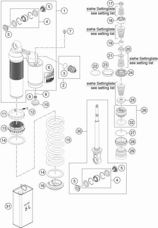 Náhled schématu SHOCK ABSORBER DISASSEMBLED