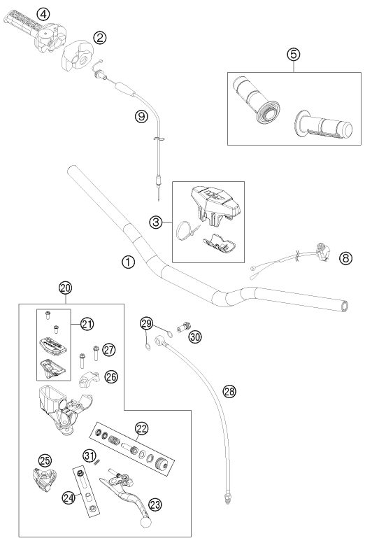 Náhled schématu HANDLEBAR, CONTROLS