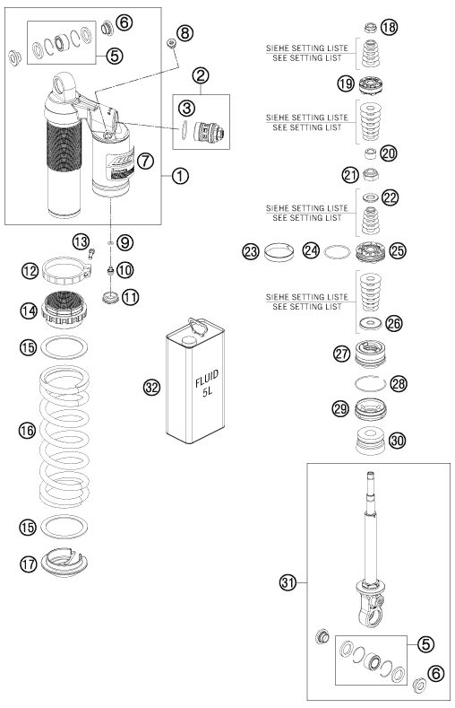 Náhled schématu SHOCK ABSORBER DISASSEMBLED