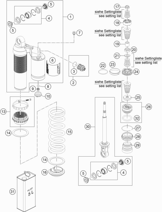 Náhled schématu SHOCK ABSORBER DISASSEMBLED