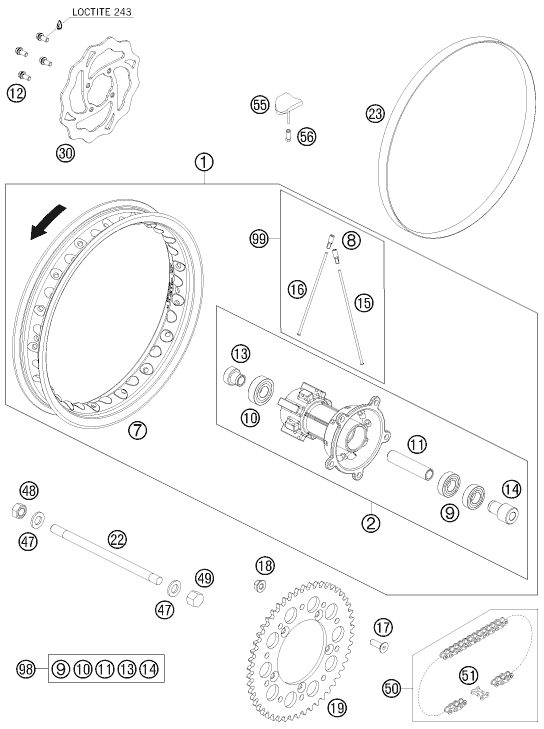 Náhled schématu REAR WHEEL