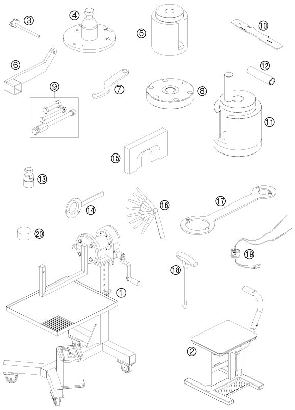 Náhled schématu Special tools (engine)