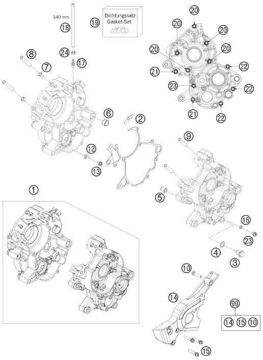 Náhled schématu ENGINE CASE