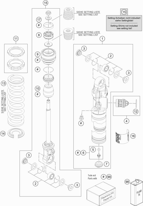 Náhled schématu SHOCK ABSORBER DISASSEMBLED