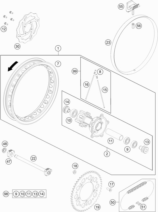 Náhled schématu REAR WHEEL