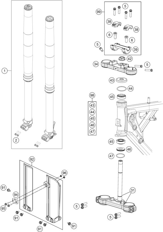 Náhled schématu FRONT FORK, TRIPLE CLAMP