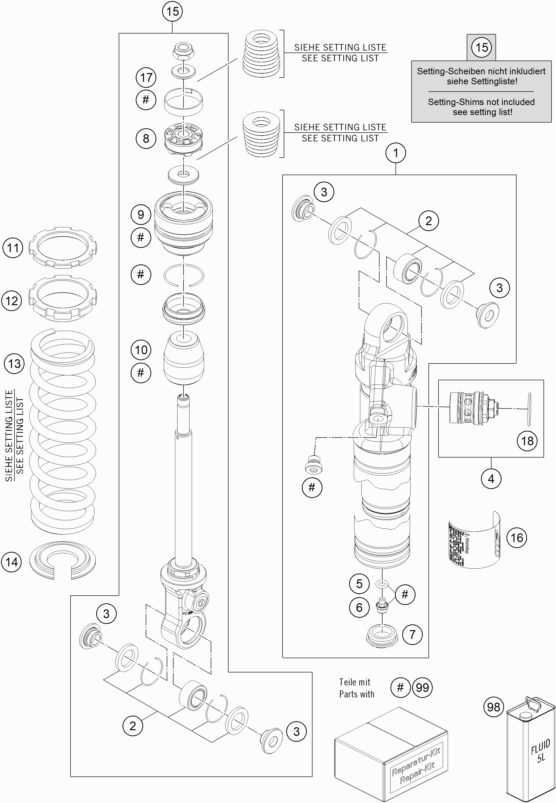 Náhled schématu SHOCK ABSORBER DISASSEMBLED