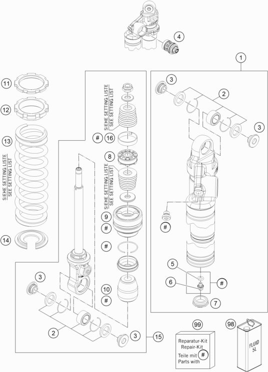 Náhled schématu SHOCK ABSORBER DISASSEMBLED