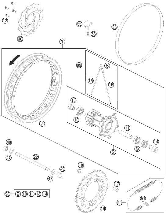 Náhled schématu REAR WHEEL