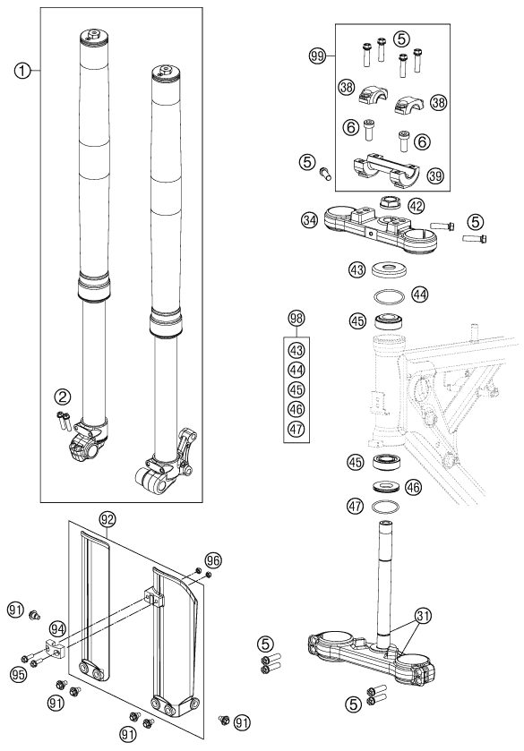 Náhled schématu FRONT FORK, TRIPLE CLAMP