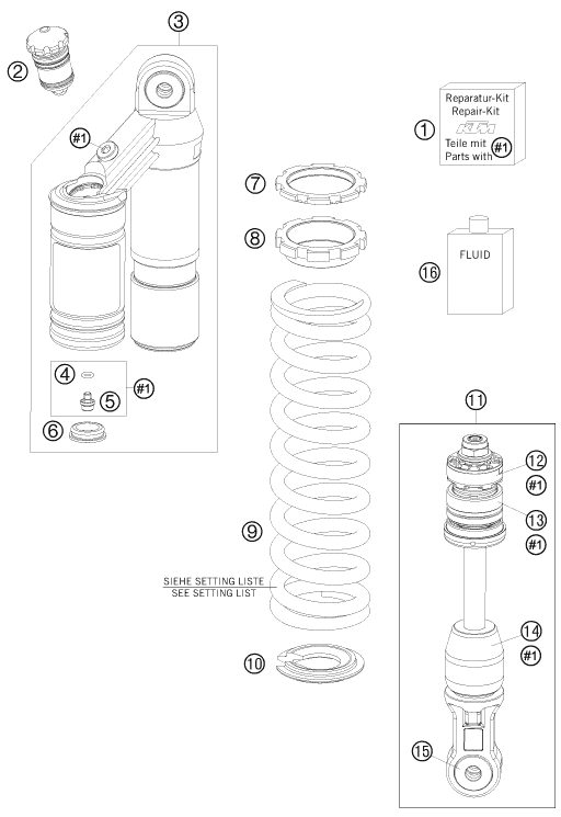 Náhled schématu SHOCK ABSORBER DISASSEMBLED