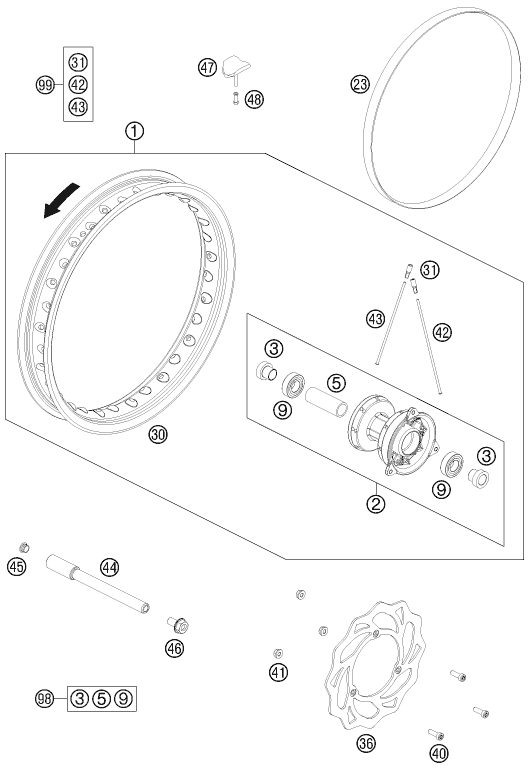 Náhled schématu FRONT WHEEL