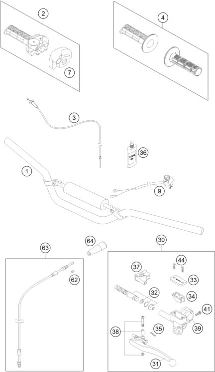 Náhled schématu HANDLEBAR, CONTROLS