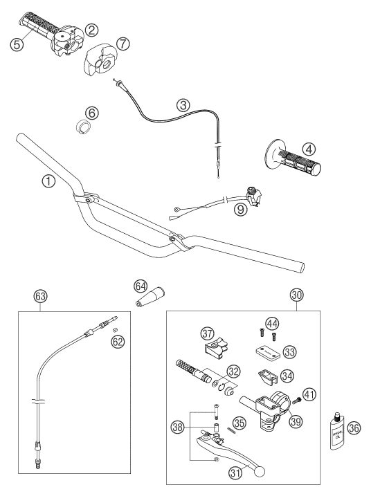 Náhled schématu HANDLEBAR, CONTROLS