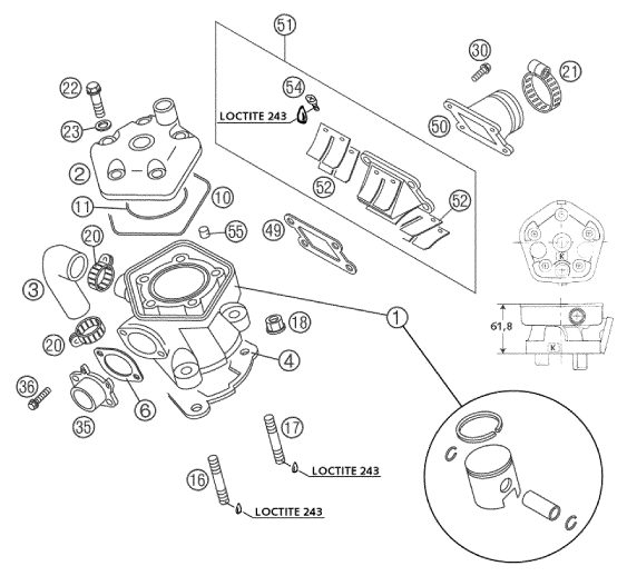 Náhled schématu CYLINDER, CYLINDER HEAD
