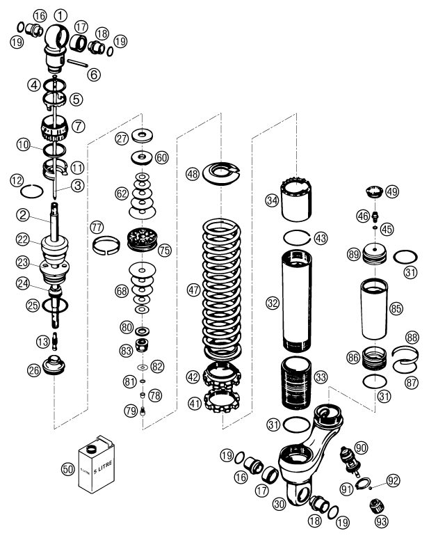Náhled schématu SHOCK ABSORBER DISASSEMBLED