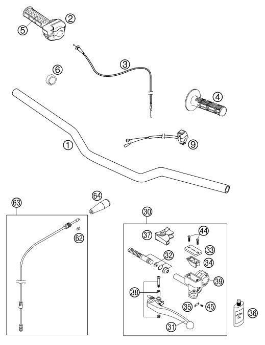 Náhled schématu HANDLEBAR, CONTROLS