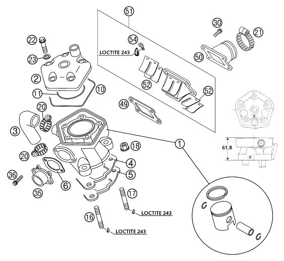 Náhled schématu CYLINDER, CYLINDER HEAD