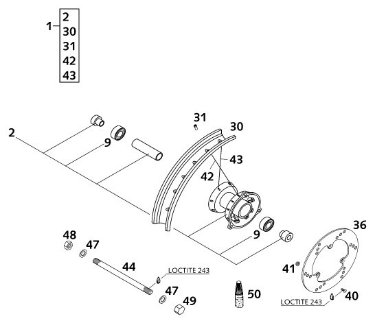 Náhled schématu FRONT WHEEL