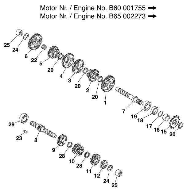 Náhled schématu TRANSMISSION I - MAIN SHAFT