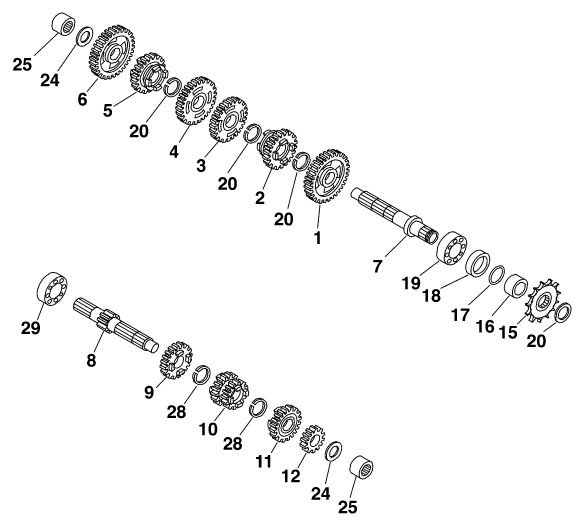 Náhled schématu TRANSMISSION I - MAIN SHAFT