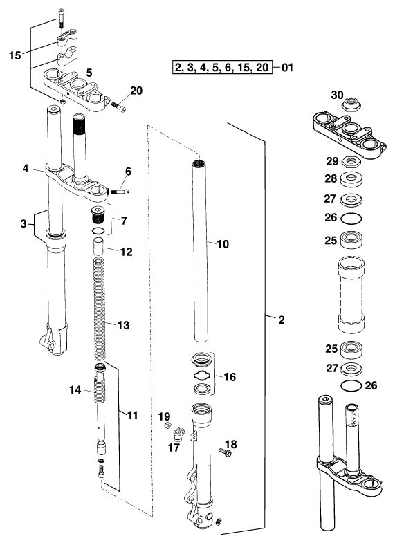 Náhled schématu FRONT FORK, TRIPLE CLAMP