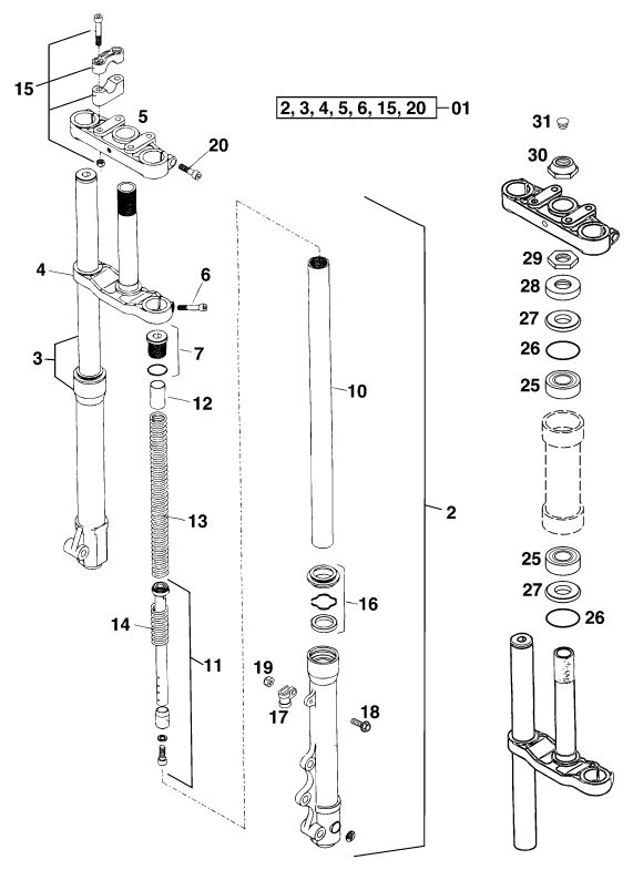 Náhled schématu FRONT FORK, TRIPLE CLAMP