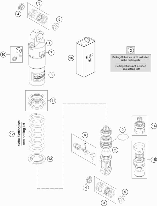 Náhled schématu SHOCK ABSORBER DISASSEMBLED