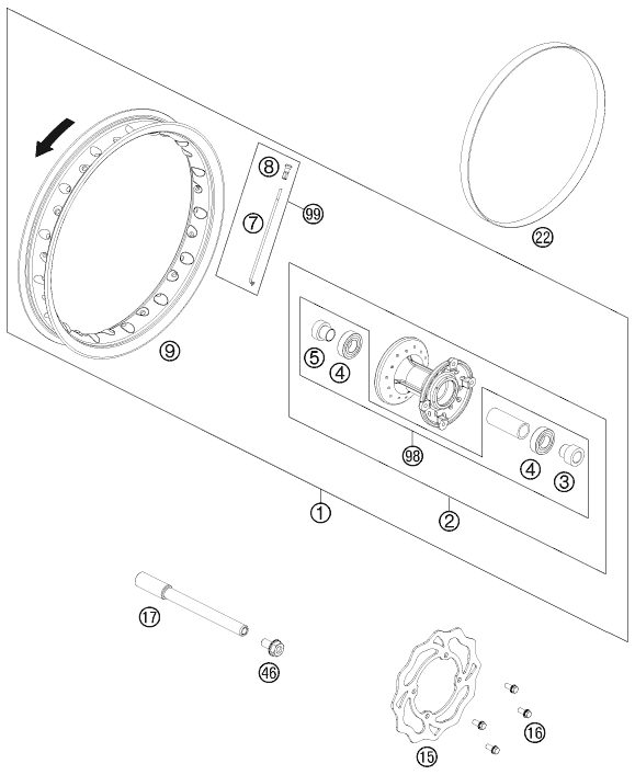 Náhled schématu FRONT WHEEL
