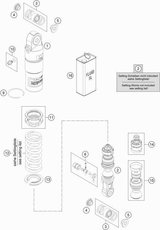 Náhled schématu SHOCK ABSORBER DISASSEMBLED