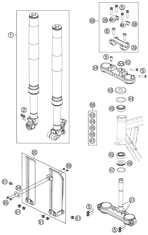 Náhled schématu FRONT FORK, TRIPLE CLAMP