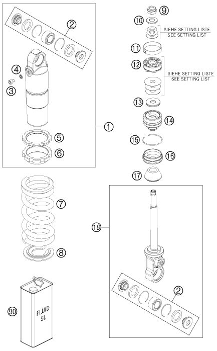 Náhled schématu SHOCK ABSORBER DISASSEMBLED
