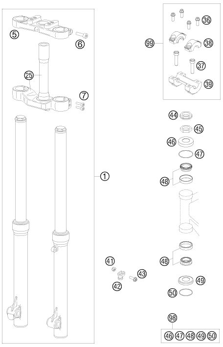 Náhled schématu FRONT FORK, TRIPLE CLAMP